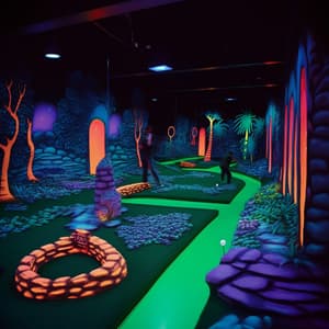 Minigolf im Dunkeln