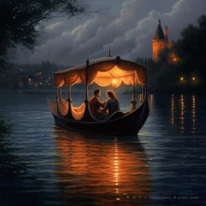 Romantische Bootsfahrt