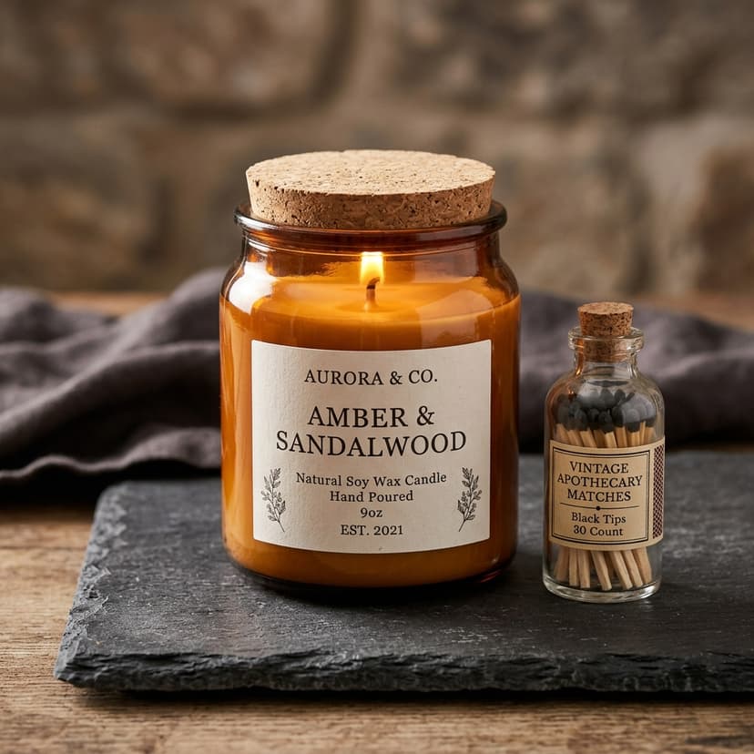 Hand-Poured Amber & Santal Date Night Candle